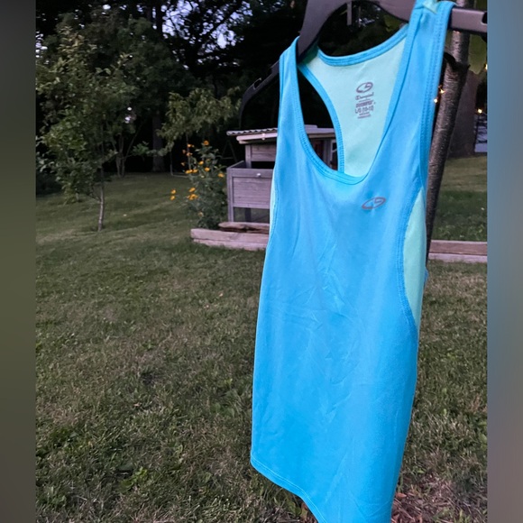 Champion Girls 10/12 Blue-Green/Aqua Athletic Racerback Tank - Picture 4 of 9